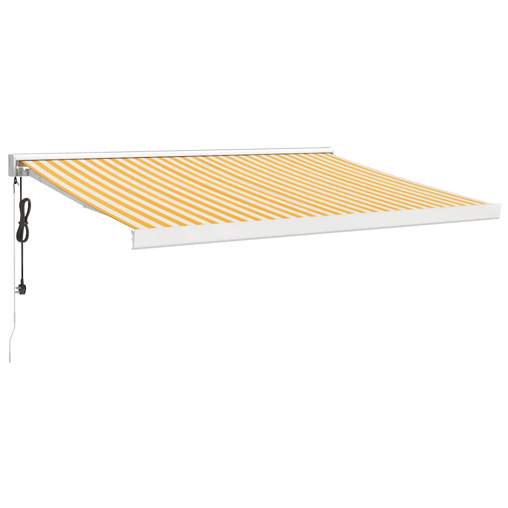 Toldo retrátil 3x2,5 m tecido e alumínio amarelo e branco