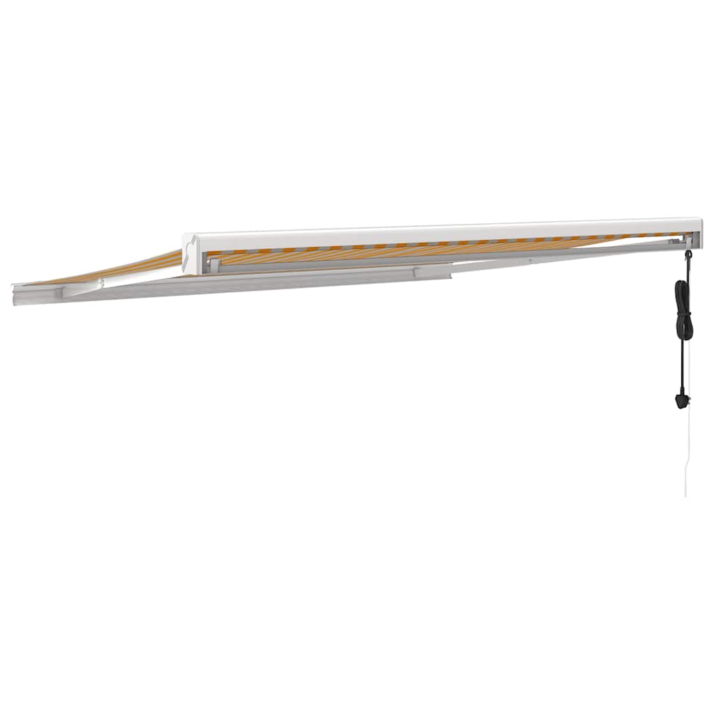 Toldo retrátil 3x2,5 m tecido e alumínio amarelo e branco