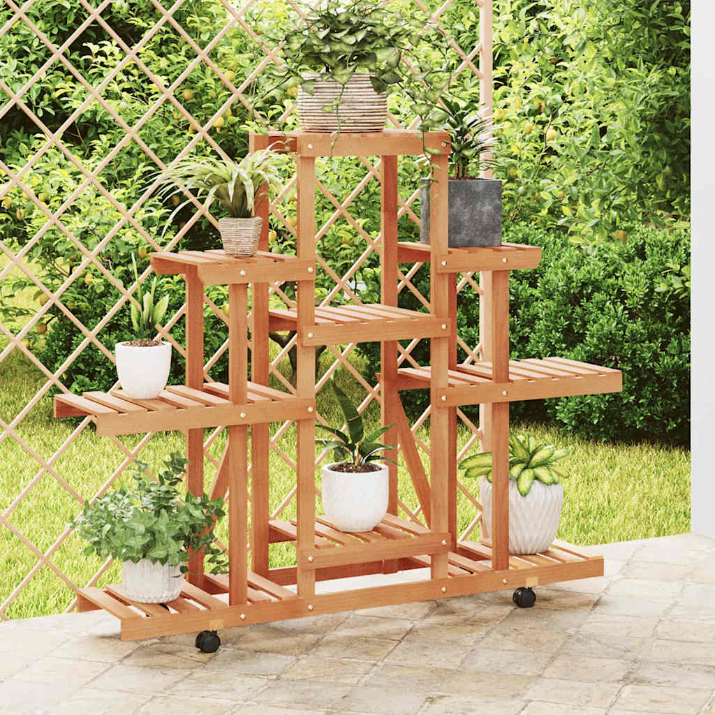 Suporte de plantas com rodas 110x25x101 cm abeto maciço