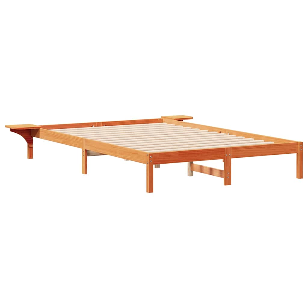 Cama com mesas laterais marrom cera 160 x 210 cm