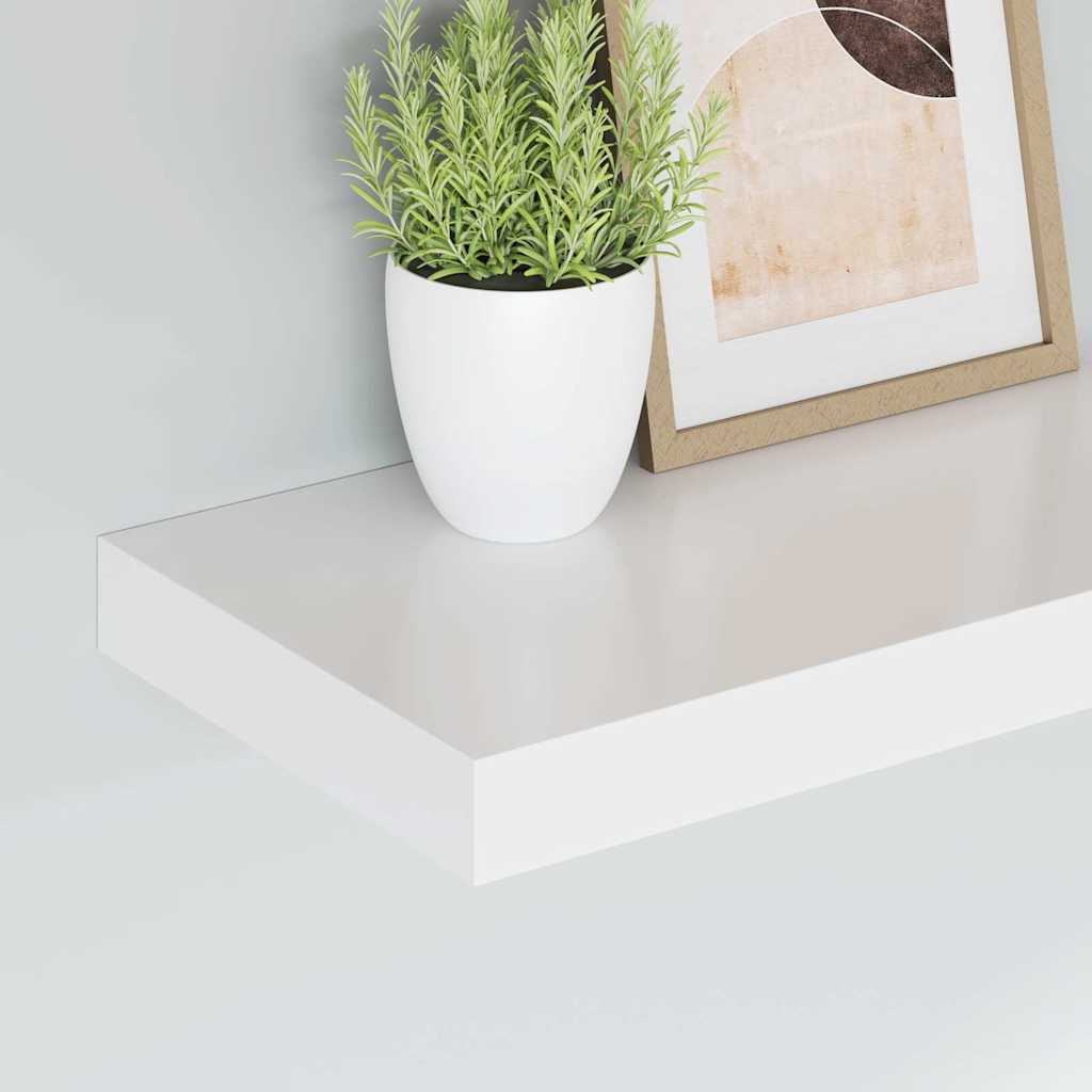 Prateleiras de parede suspensas 2 pcs 40x23,5x3,8cm MDF branco