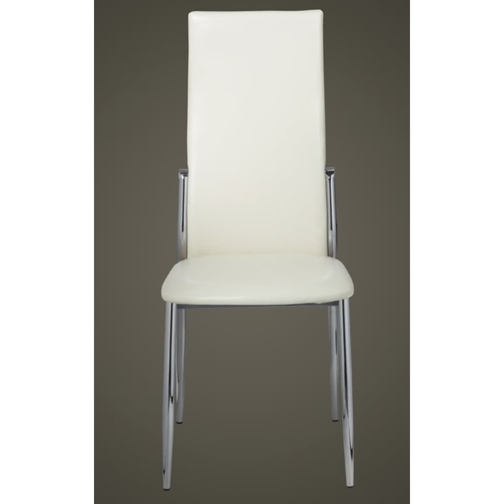 Cadeiras de jantar 6 pcs couro artificial branco