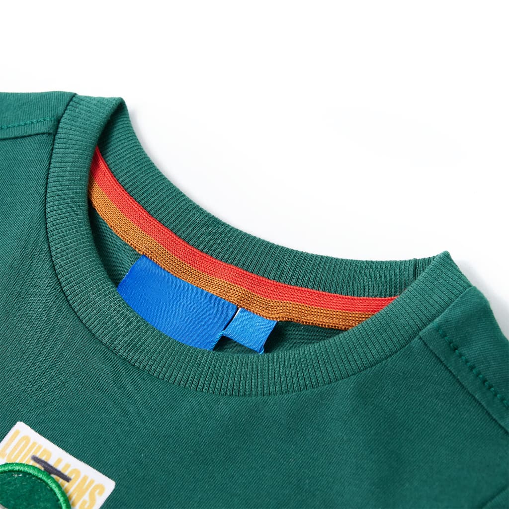 T-shirt de manga comprida para criança verde 128