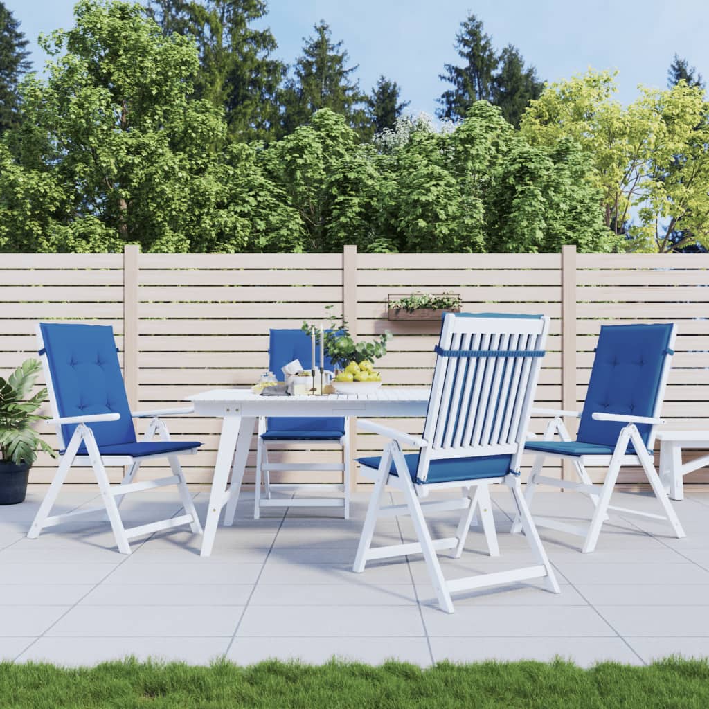 Almofadões para cadeiras altas de jardim 4 pcs tecido azul real