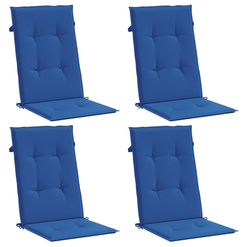 Almofadões para cadeiras altas de jardim 4 pcs tecido azul real