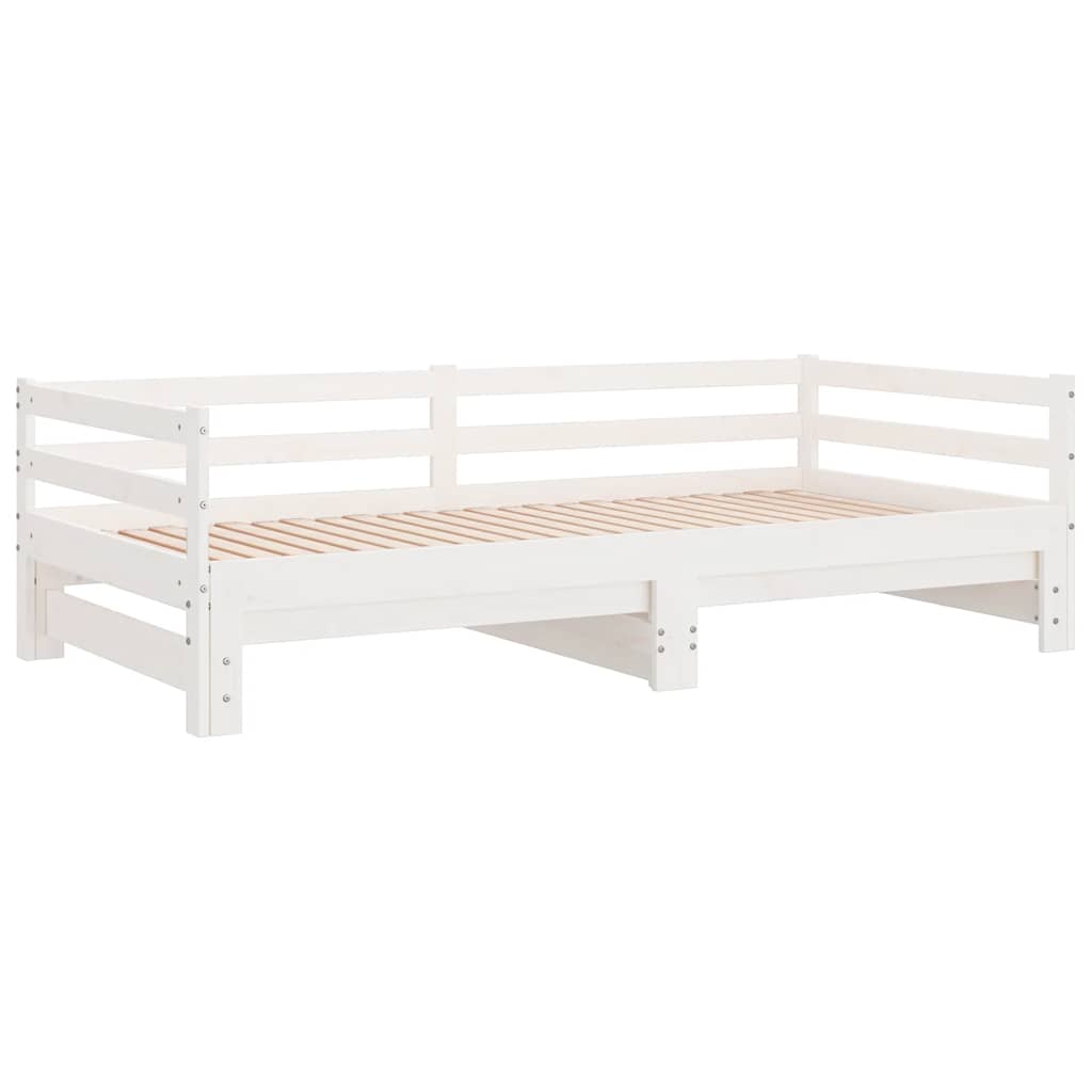 Estrutura sofá-cama de puxar 2x(90x200) cm pinho maciço branco