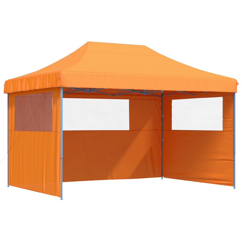 Tenda para festas pop-up dobrável c/ 3 paredes laterais laranja