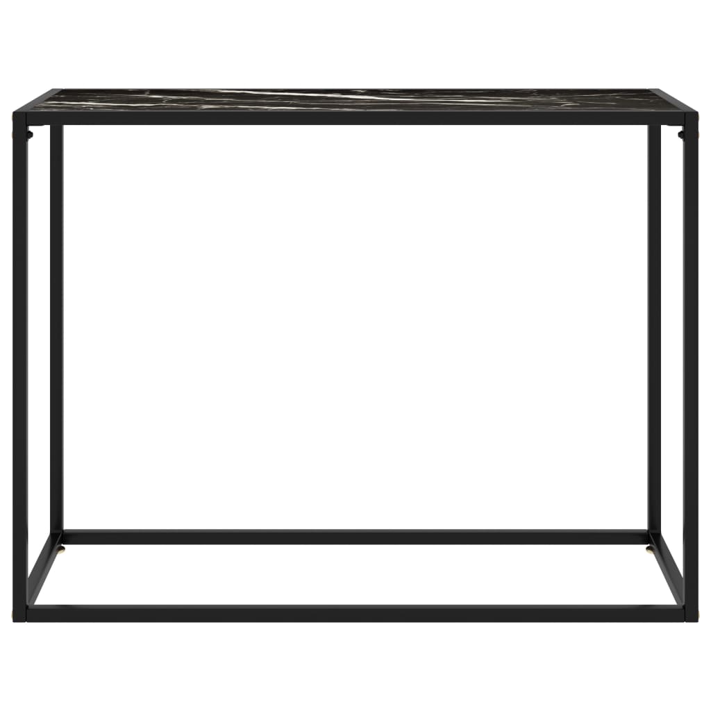 Mesa consola 100x35x75 cm vidro temperado preto