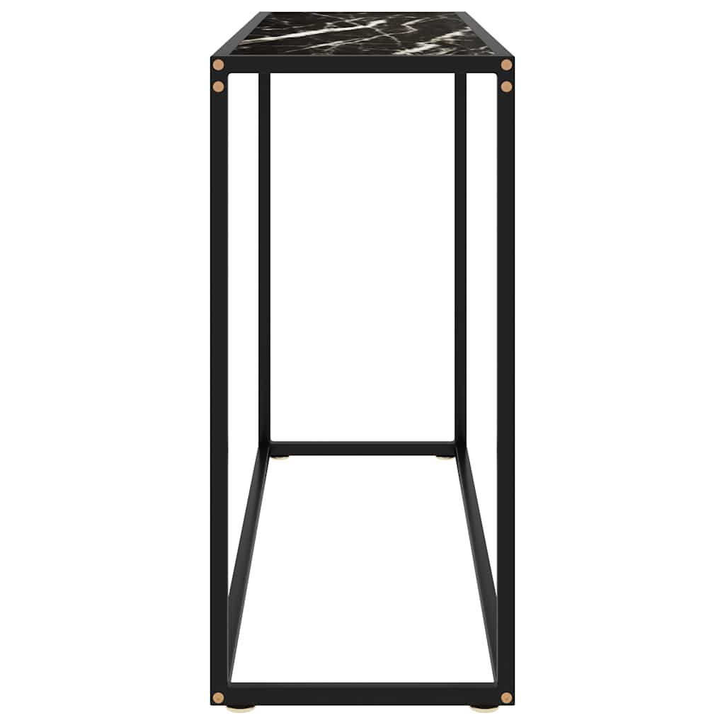 Mesa consola 100x35x75 cm vidro temperado preto