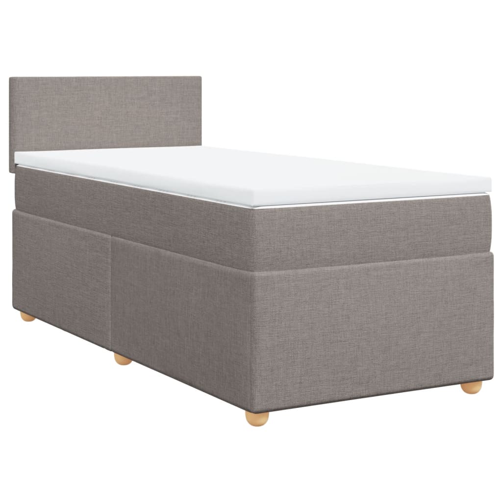 Cama com molas/colchão 90x190 cm tecido castanho-acinzentado