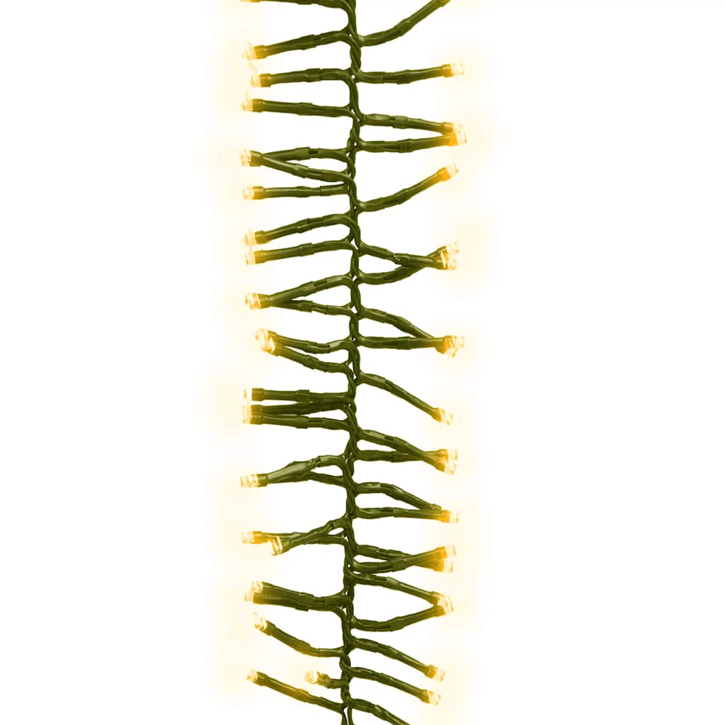 Cordão de luzes agrupadas 1000 luzes LED PVC branco quente