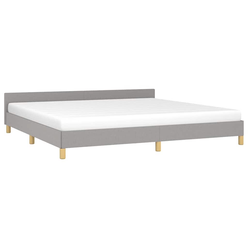 Estrutura de cama sem colchão 200x200 cm tecido cinzento-claro