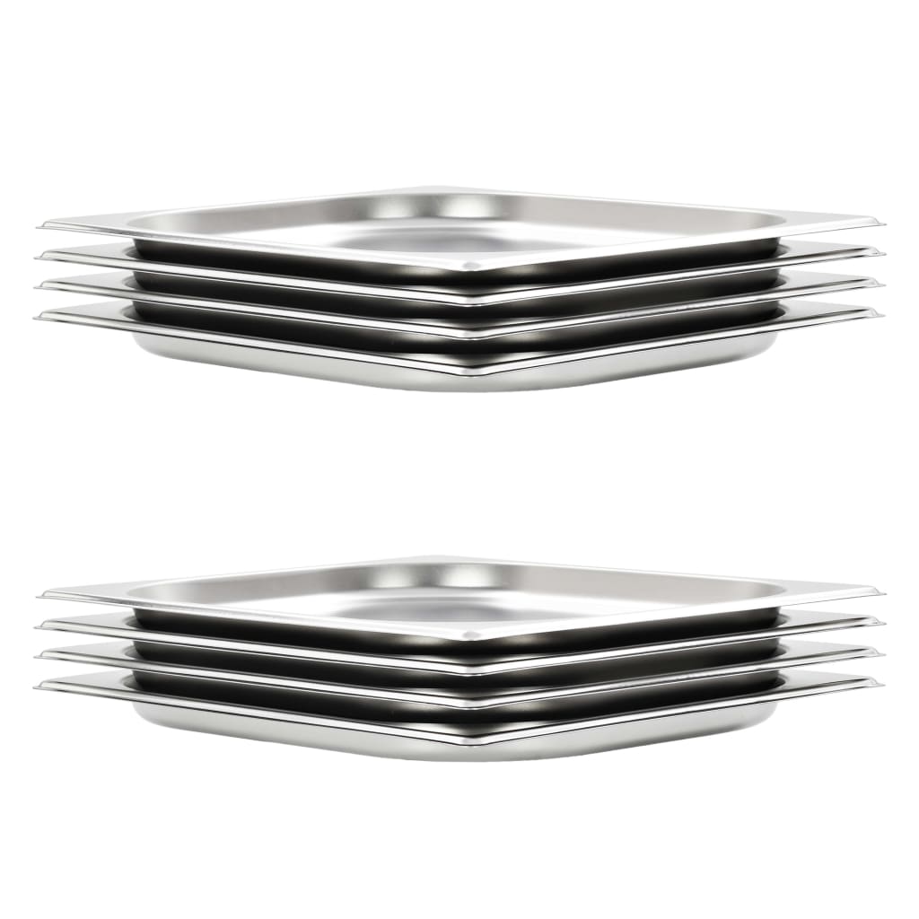 Recipientes gastronorm 8 pcs gn 1/2 20 mm aço inoxidável