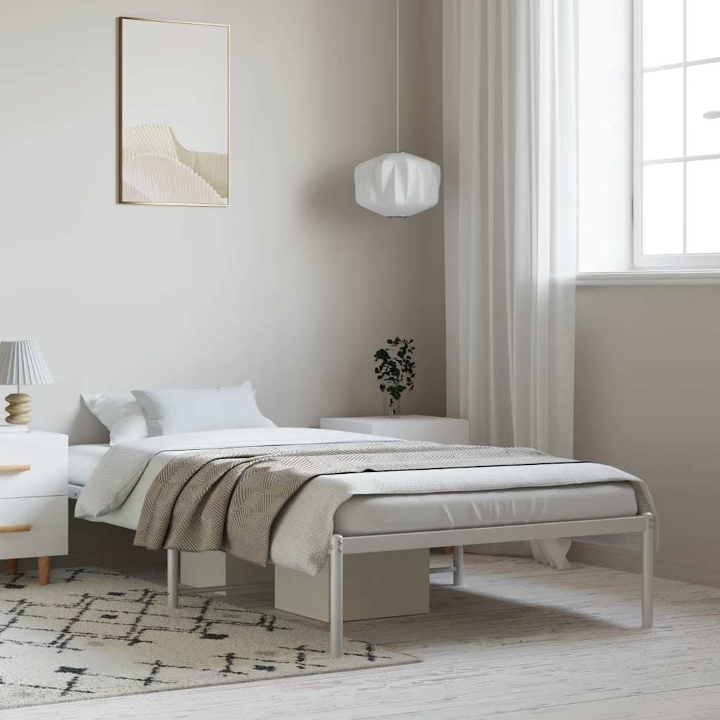 Estrutura de cama 100x190 cm metal branco