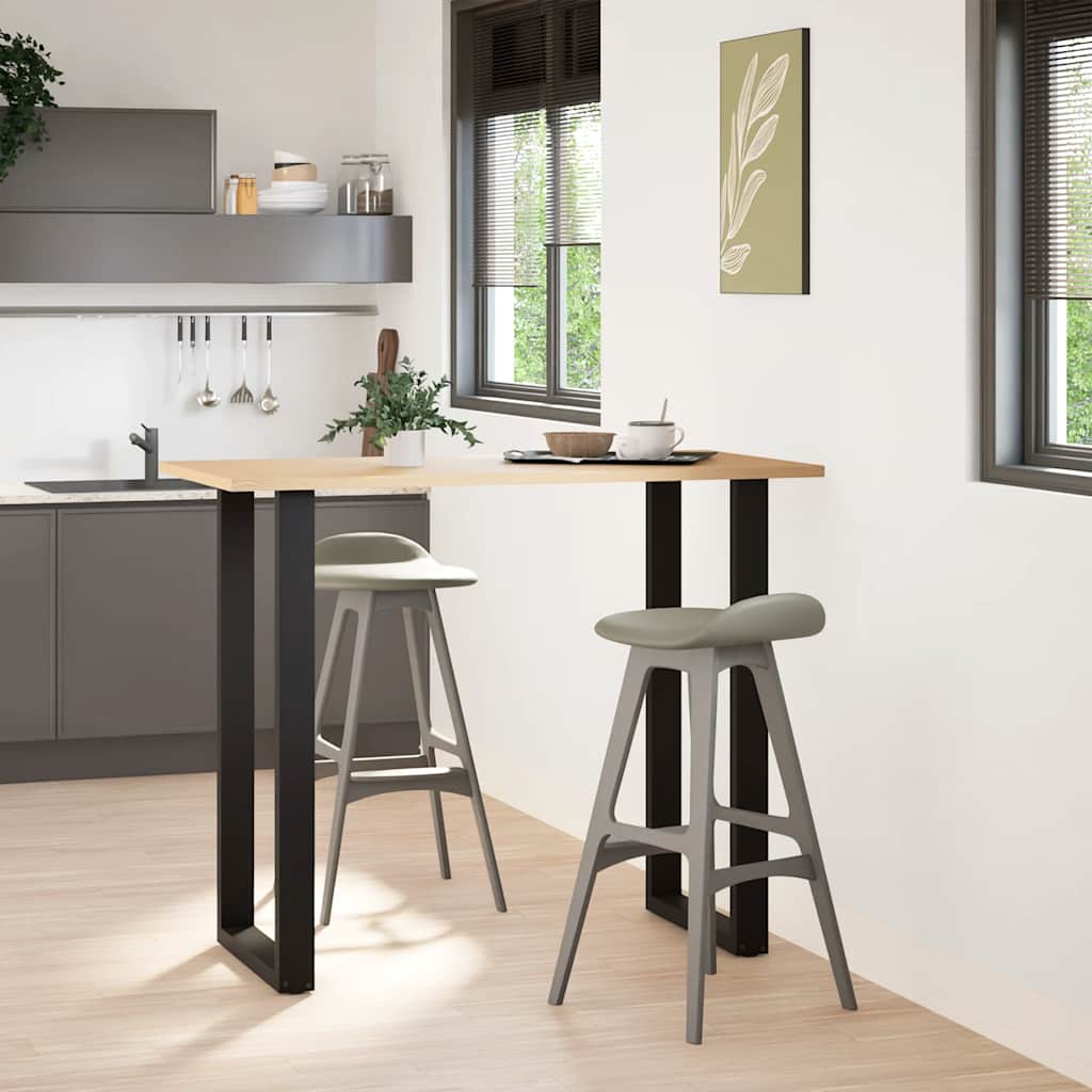 Pés de mesa de bar em forma de u, 2 peças, preto, 60x (110-111) cm, aço