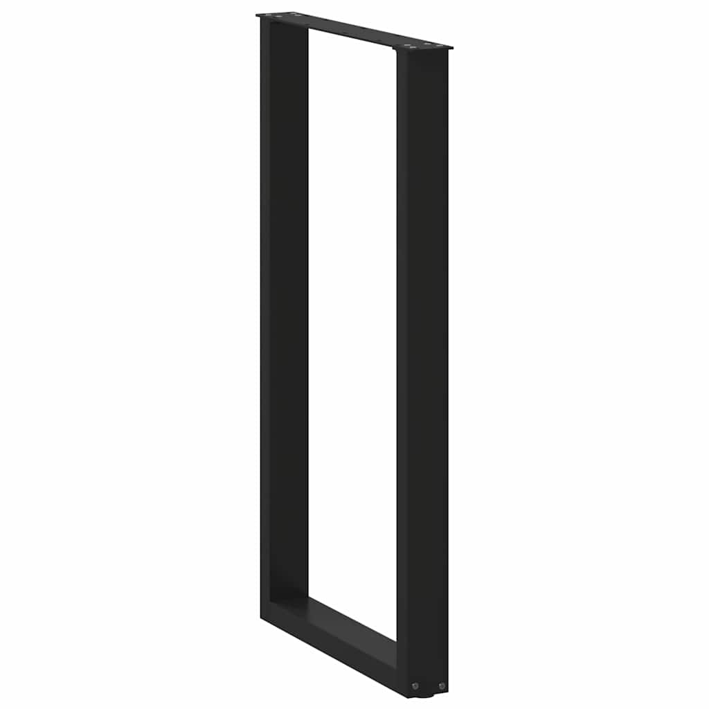 Pés de mesa de bar em forma de u, 2 peças, preto, 60x (110-111) cm, aço