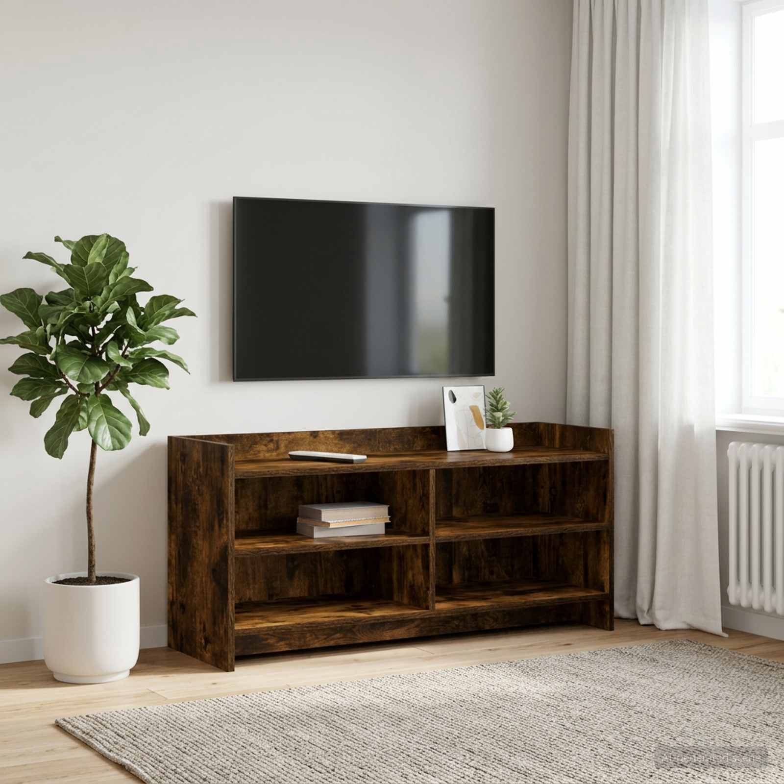 Gabinete para TV 100 x 33 x 47 cm carvalho fumado