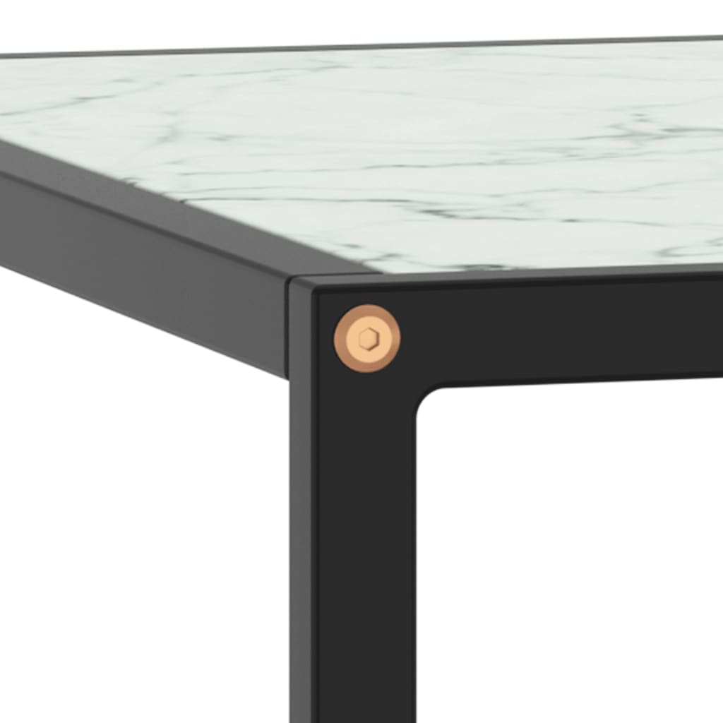 Mesa de centro 80x80x35 cm vidro mármore branco