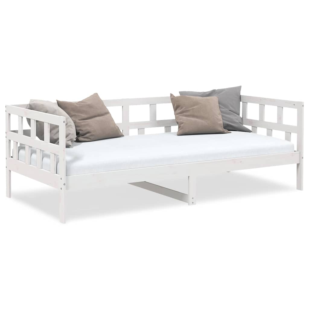 Sofá-cama 80x200 cm madeira de pinho maciça branco