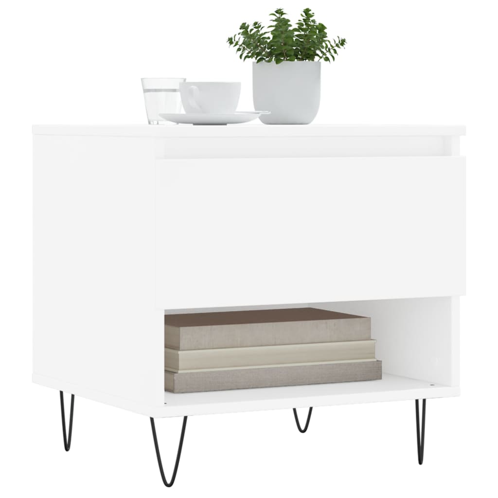 Mesas de centro 2 pcs 50x46x50 cm derivados de madeira branco