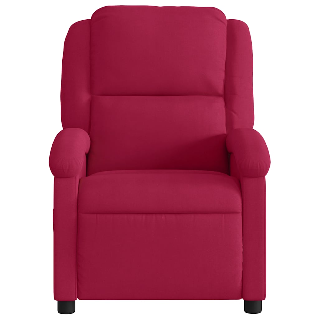 Poltrona de massagens reclinável veludo vermelho tinto
