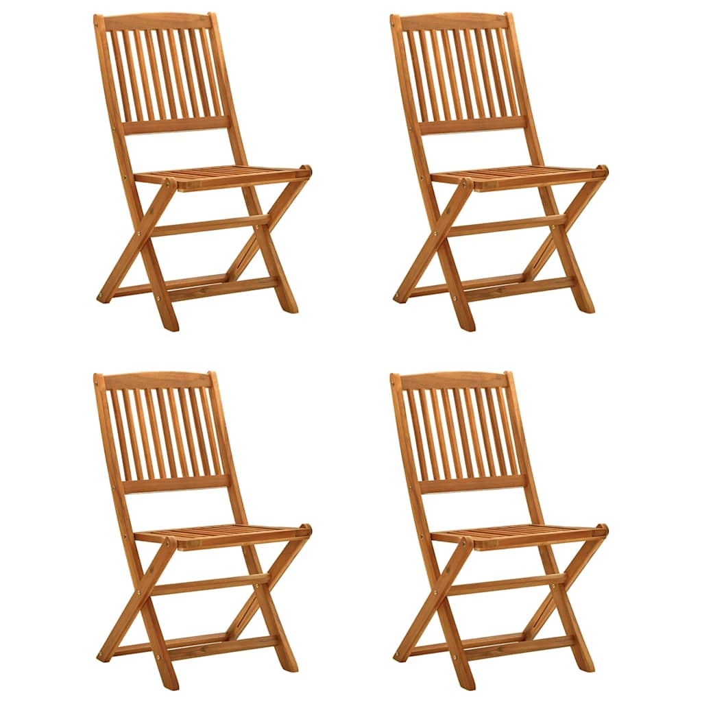 5 Pcs conjunto de jantar p/ jardim madeira de acácia maciça