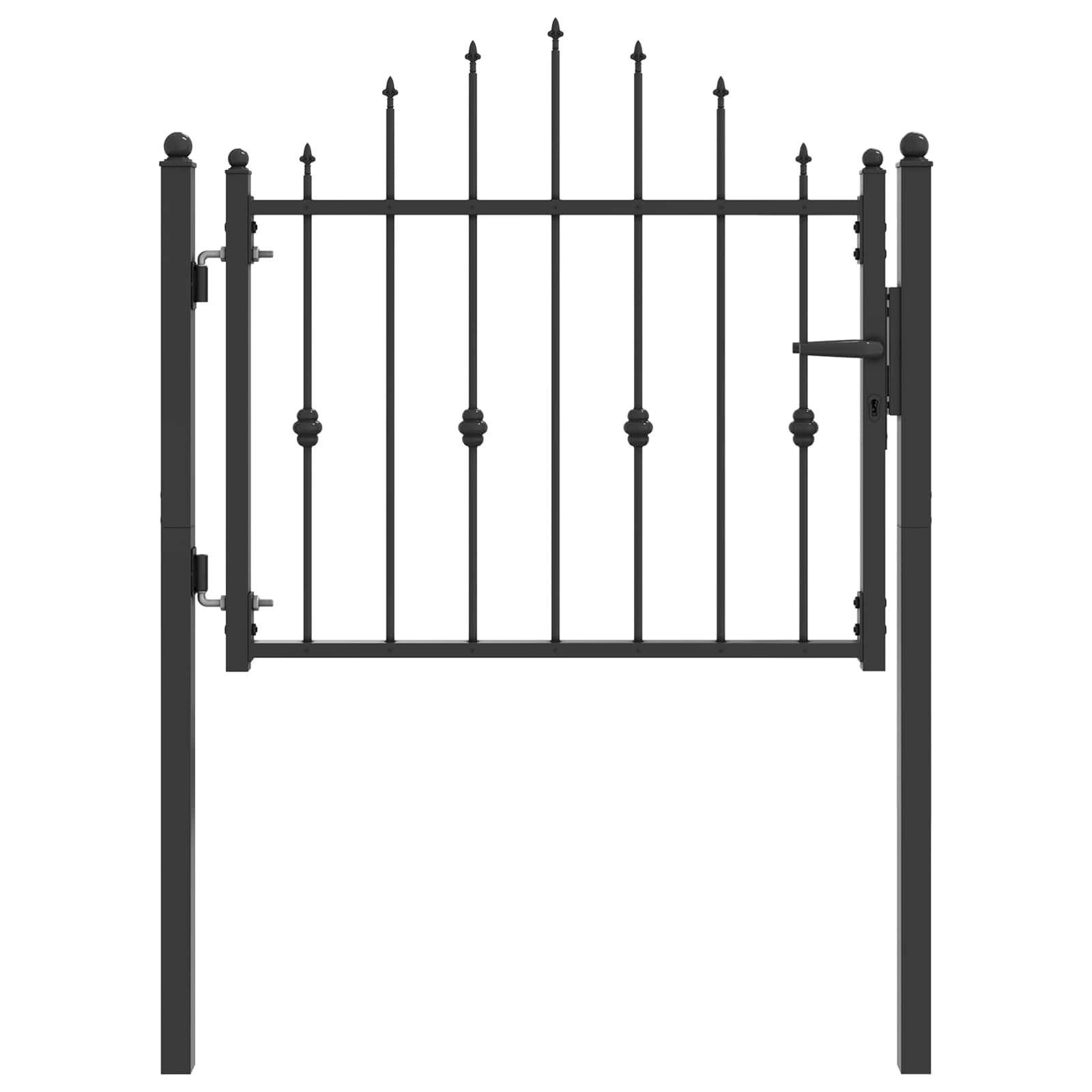 Portão de cerca asten 100 x 75 cm metal preto trancável