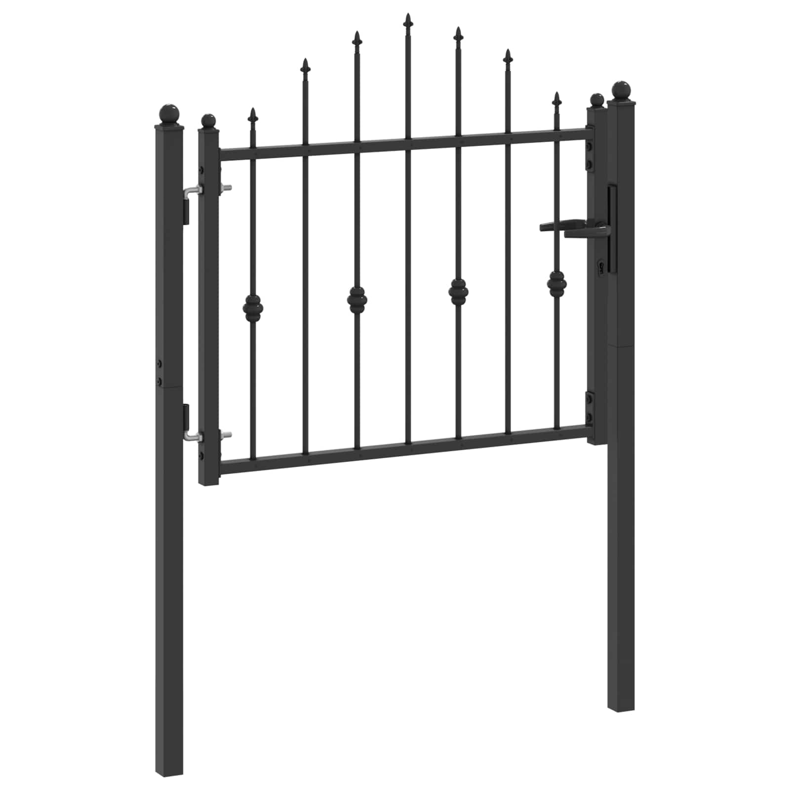 Portão de cerca asten 100 x 75 cm metal preto trancável
