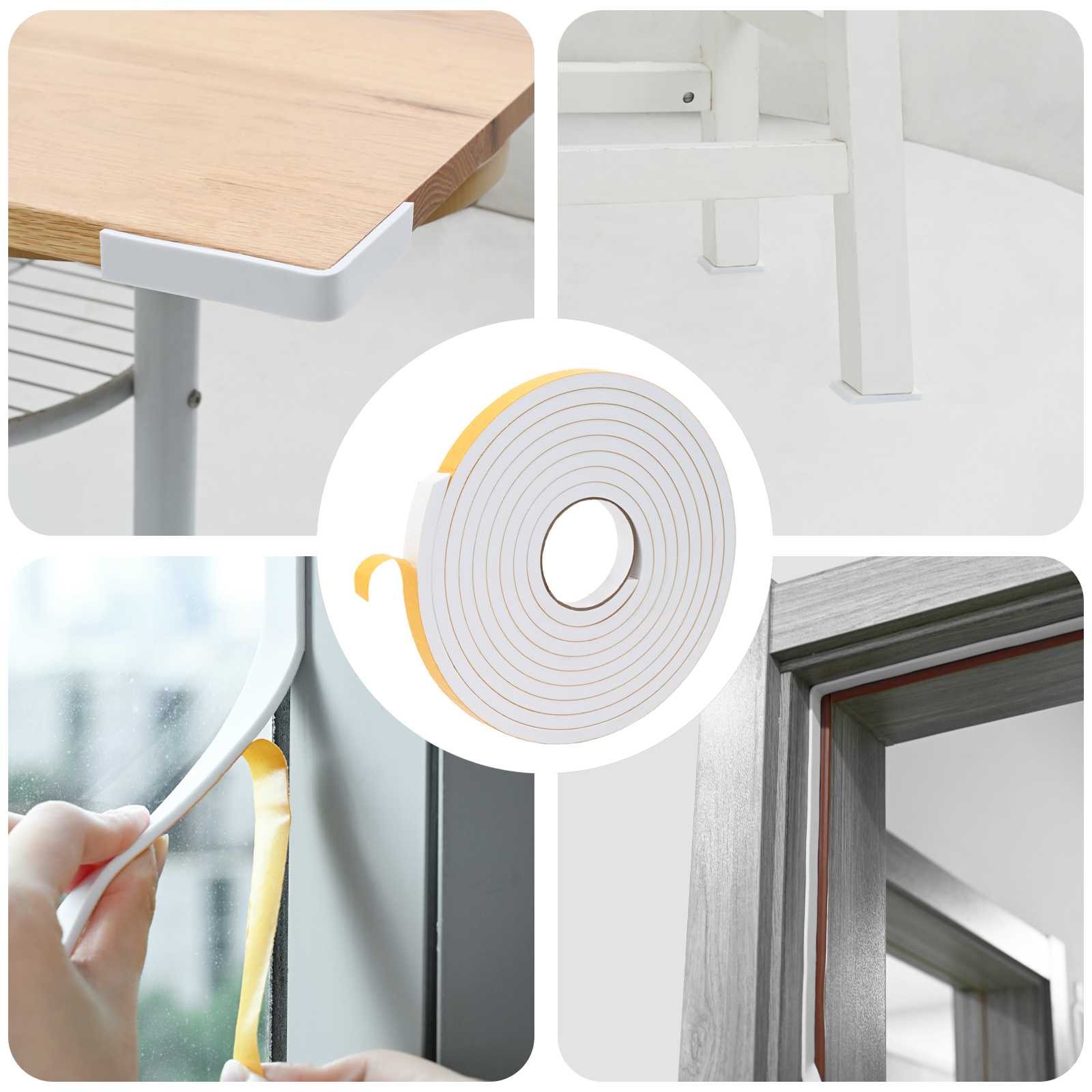 Fita de espuma autoadesiva 10 unid. branco 15mm x 5m espuma cr