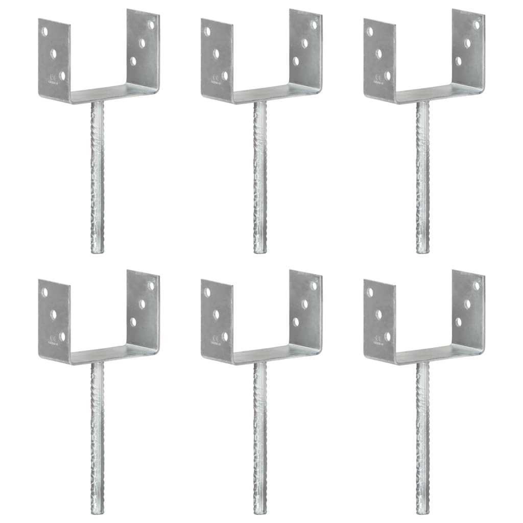 Âncoras de vedação 6 pcs 14x6x30 cm aço galvanizado prateado