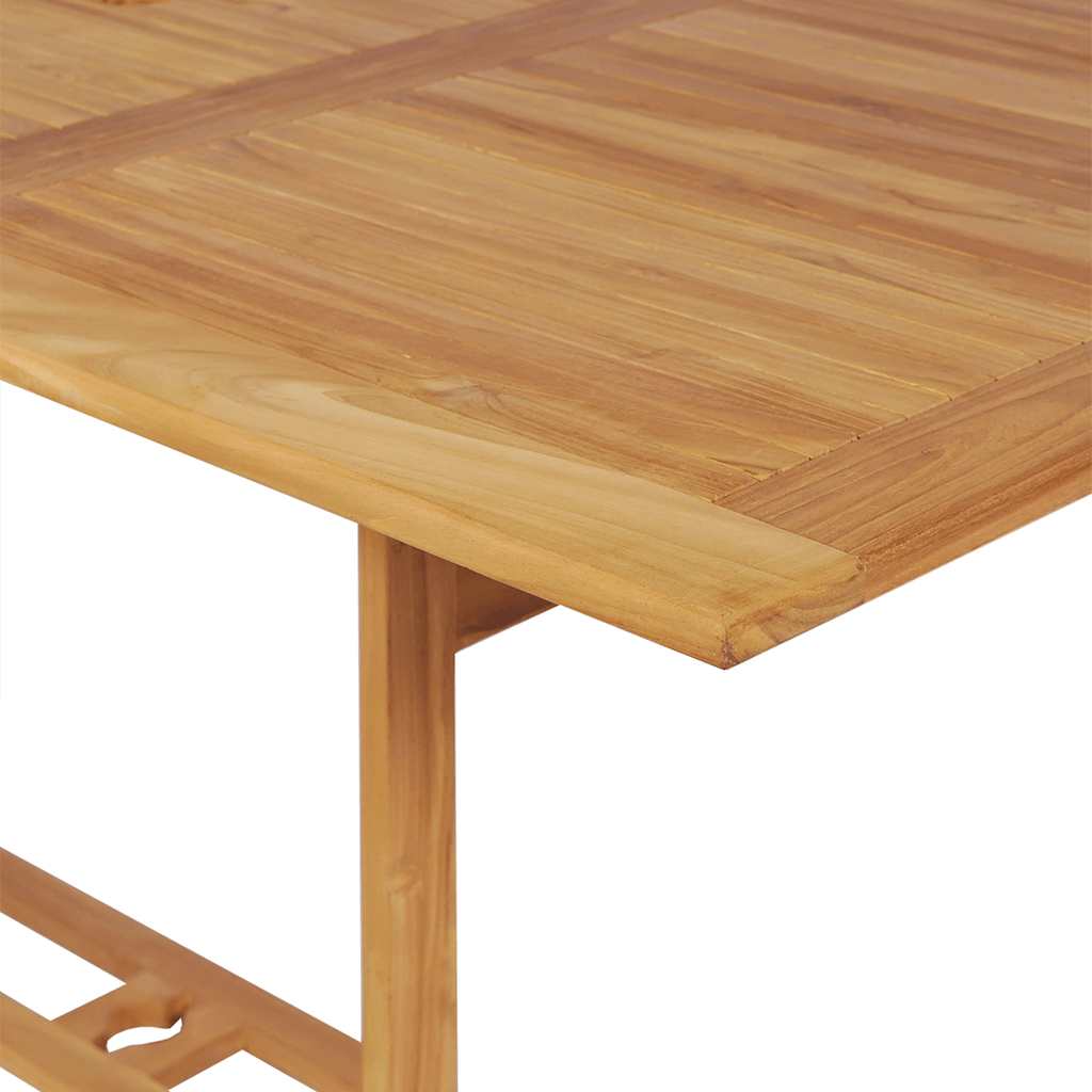 7 Pcs conjunto de jantar para jardim madeira de teca maciça