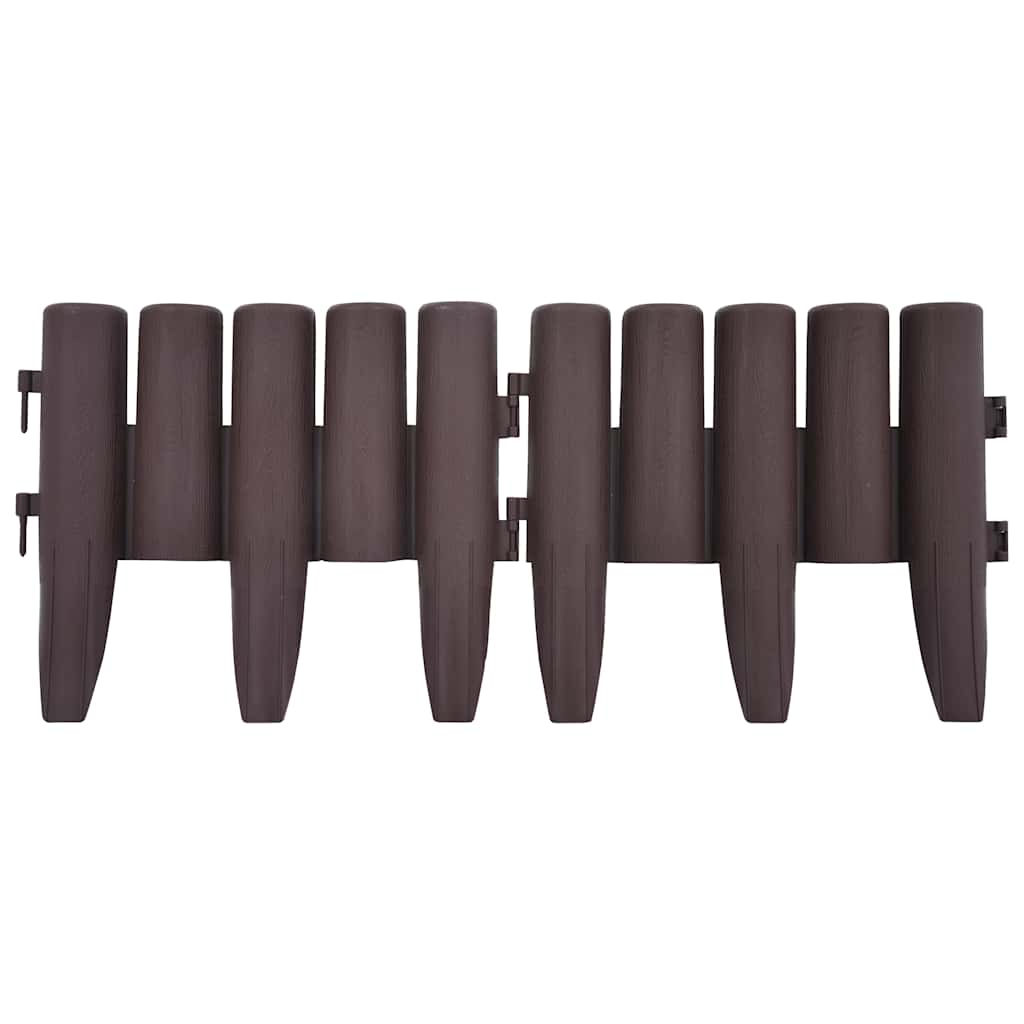 Bordas de relvado 36 pcs 10 m PP castanho