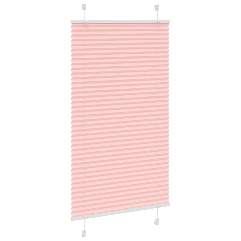 Rosa plissada cega 75x150 cm largura tecido 74,4 cm poliéster