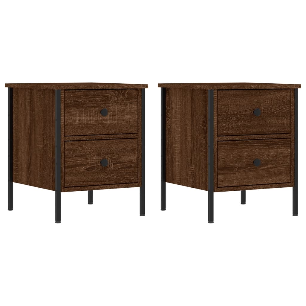 Mesas de cabeceira 2 pcs derivados de madeira carvalho castanho