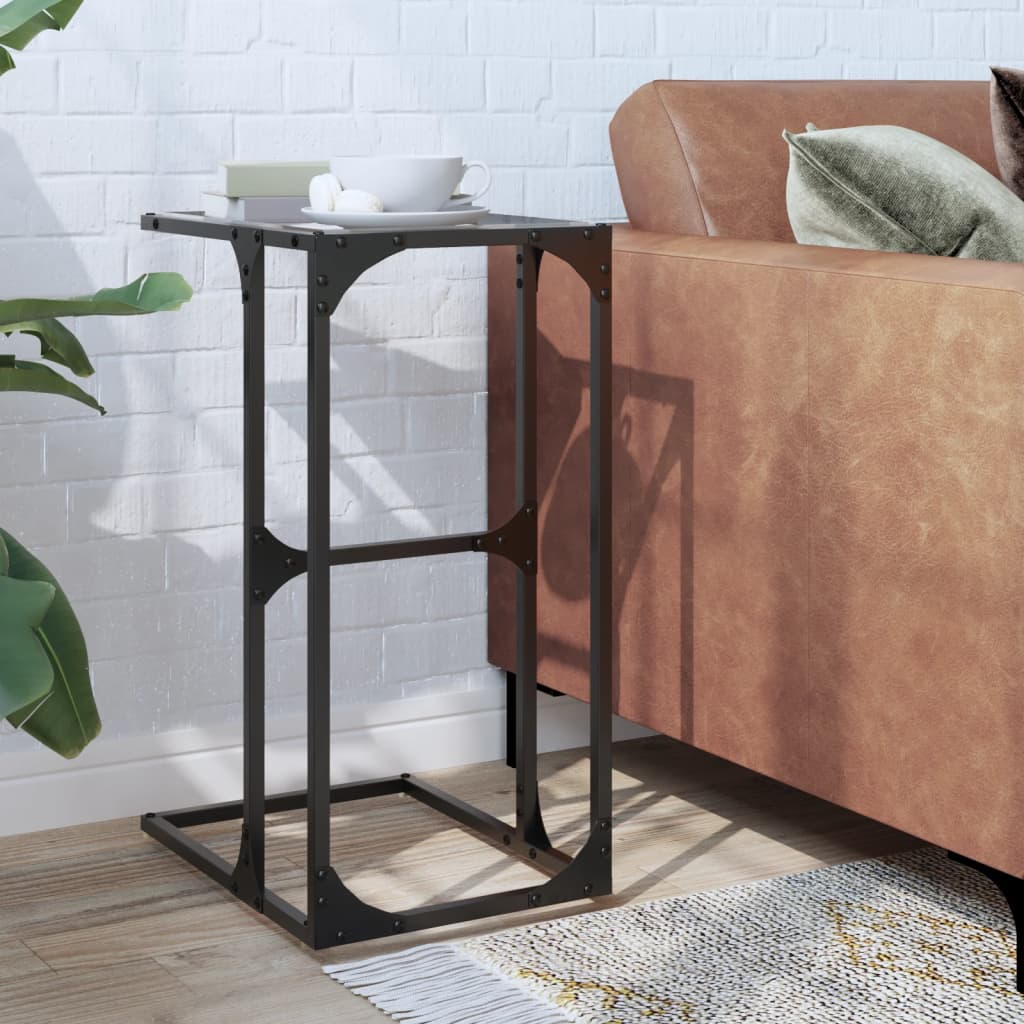 Mesa de apoio com vidro transparente 40x30x61,5 cm aço