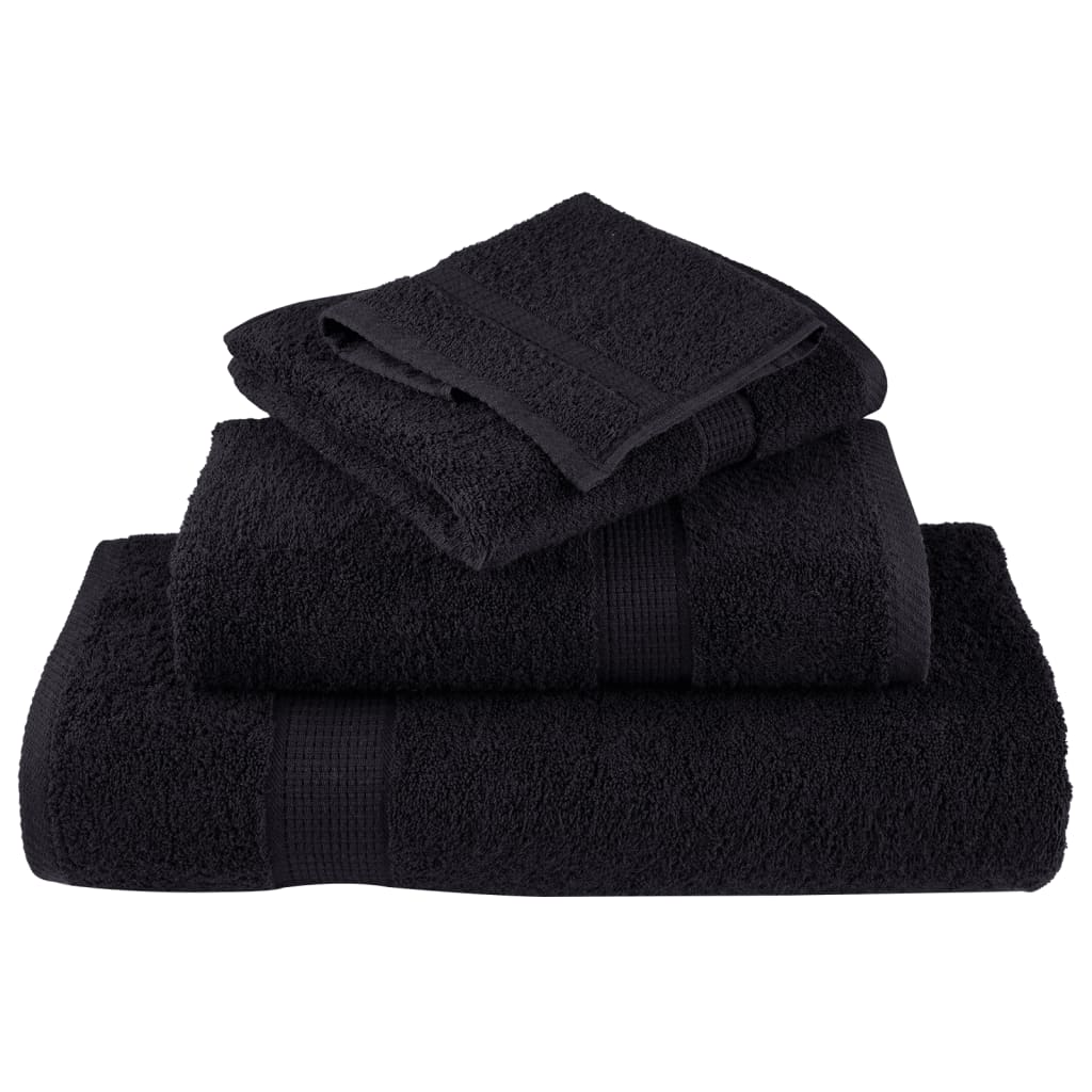 12Pcs conjunto toalhas banho premium solund 600 gsm preto