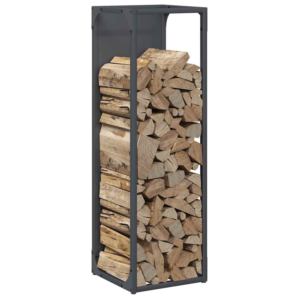 Suporte para lenha 25x25x80 cm aço laminado a frio antracite