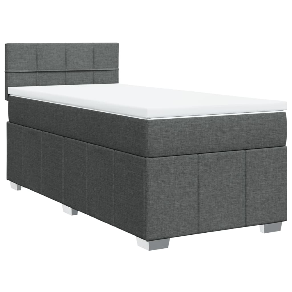 Cama com molas/colchão 80x200 cm tecido cinzento-escuro