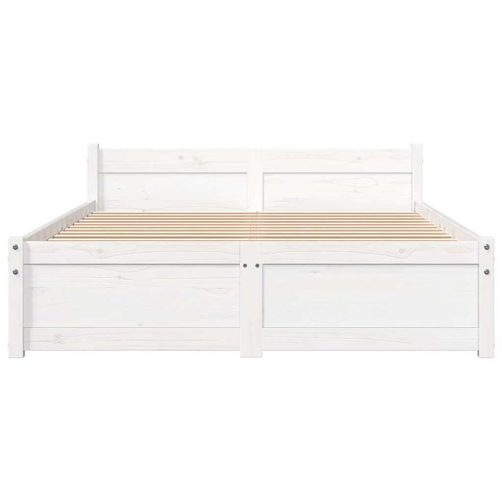 Estrutura cama pequena casal 120x190 cm pinho maciço branco