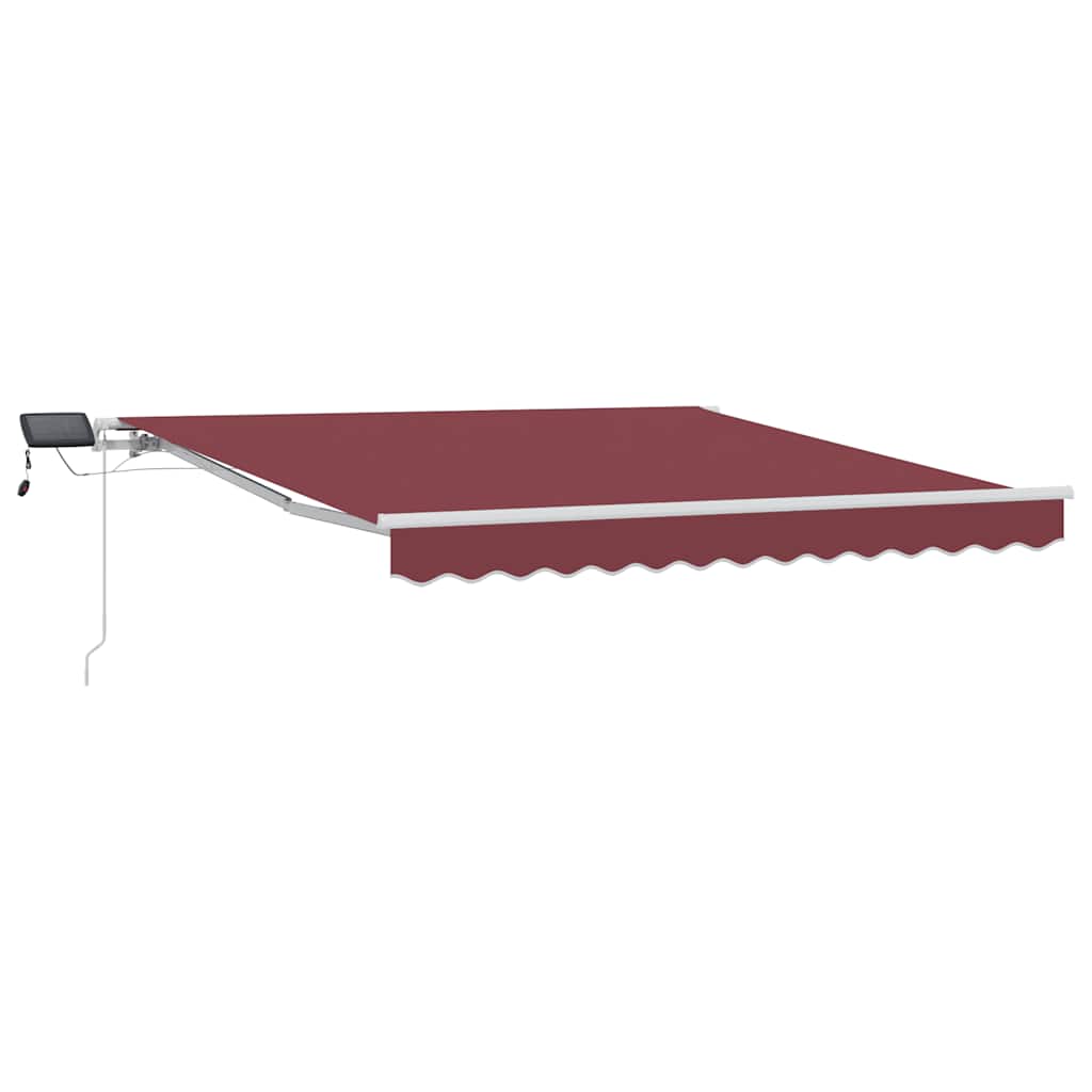 Toldo retrátil manual com luz LED 300x250 cm bordô