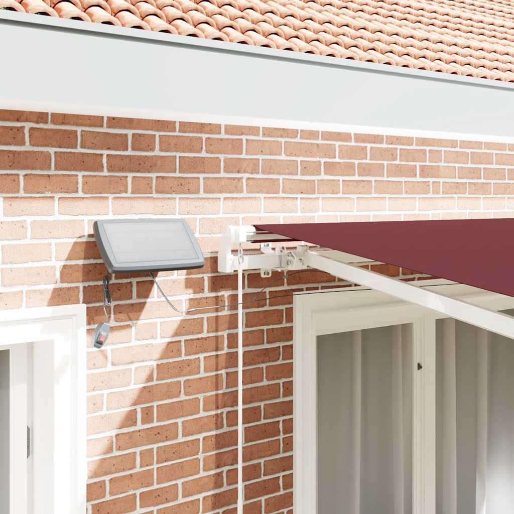 Toldo retrátil manual com luz LED 300x250 cm bordô