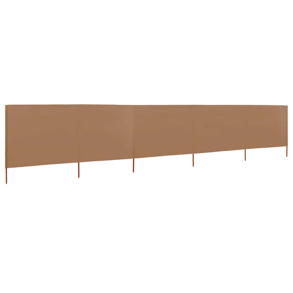 Para-vento com 5 painéis em tecido 600x120 cm cinza-acastanhado