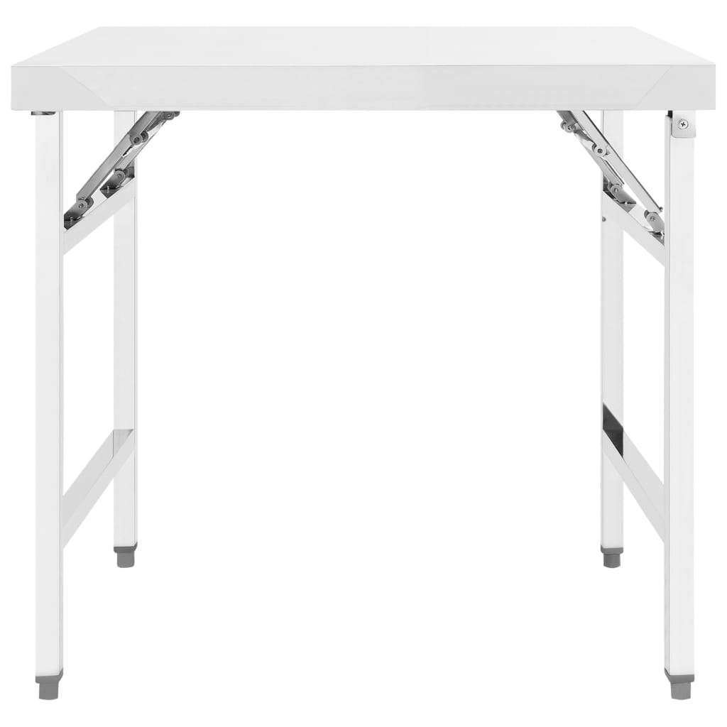 Mesa de trabalho de cozinha dobrável 85x60x80 cm aço inoxidável