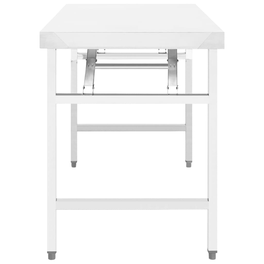 Mesa de trabalho de cozinha dobrável 85x60x80 cm aço inoxidável