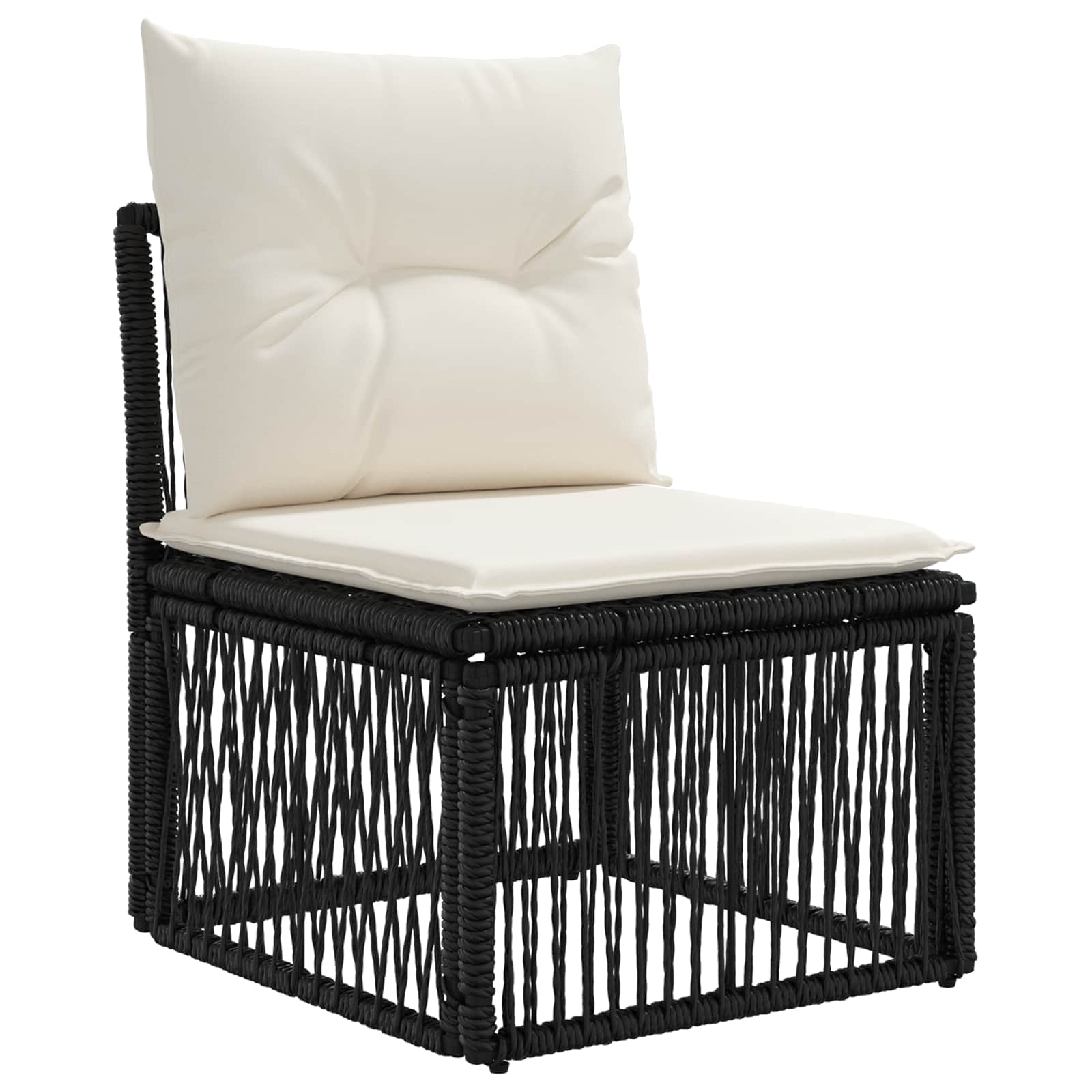 Conjunto de sofá de jardim 13 unid. preto vime PE