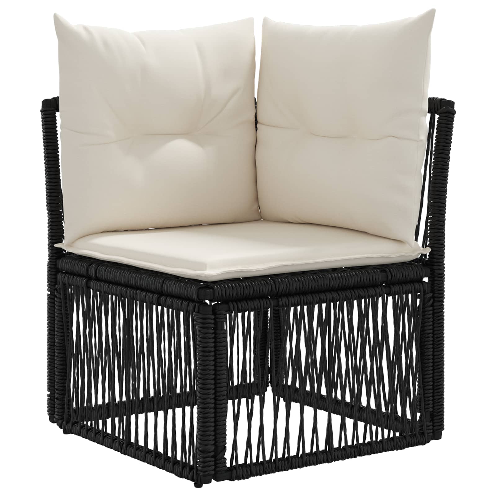 Conjunto de sofá de jardim 13 unid. preto vime PE