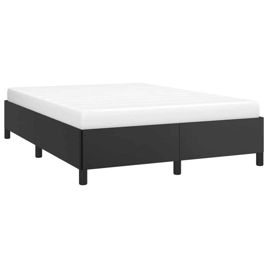 Estrutura de cama 140x190 cm couro artificial preto
