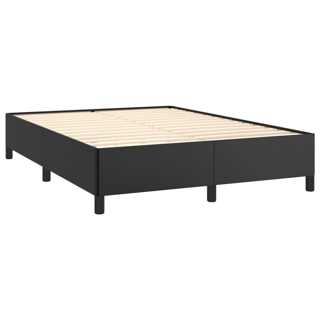 Estrutura de cama 140x190 cm couro artificial preto