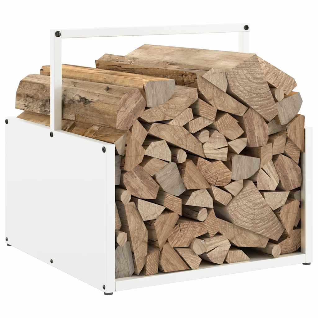 Suporte para lenha 40x40x40 cm aço laminado a frio branco