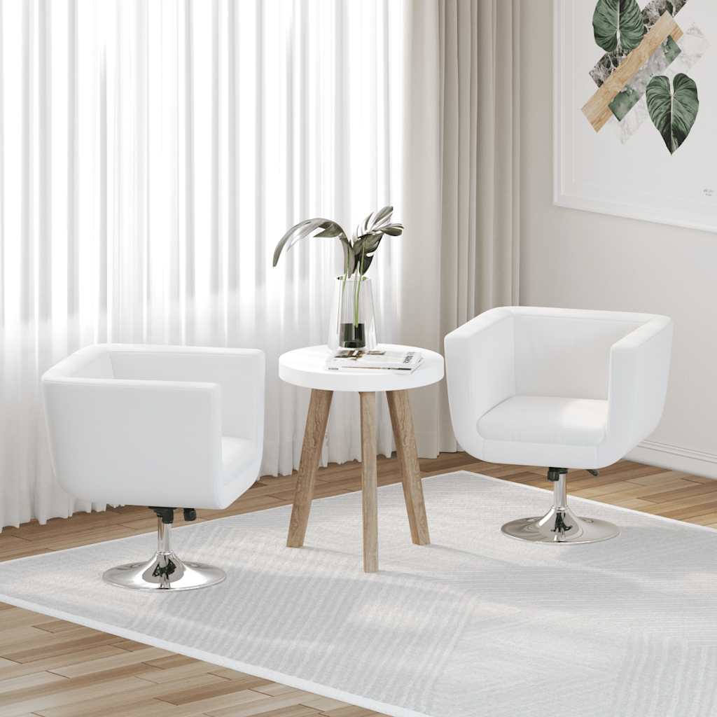 Cadeiras de bar 2 pcs couro artificial branco